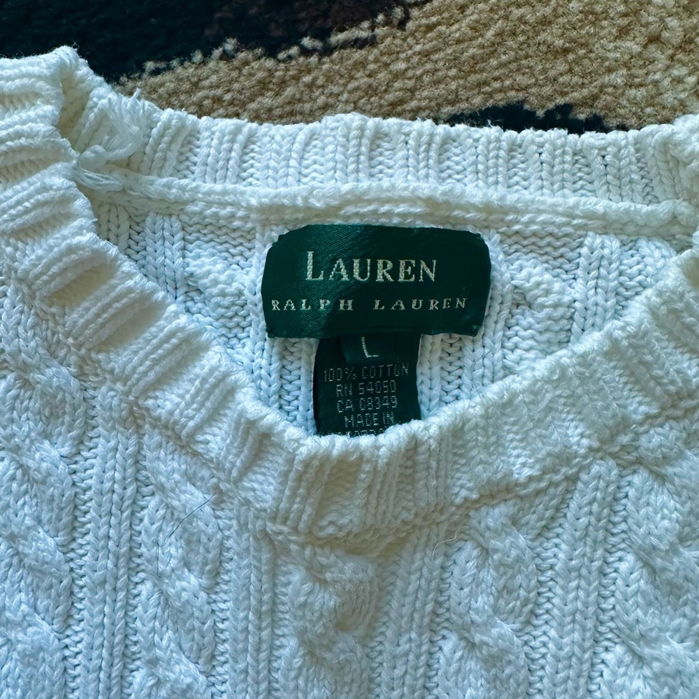 Ralph Lauren Cream Cable Knit Sweater - Picture 2 of 3